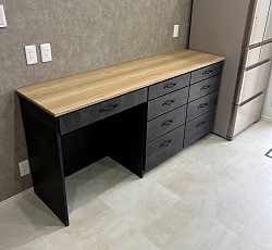 キッチンバックカウンター　メラミン合板　一部合板　¥180,000〜　W1800mm