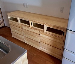 キッチン収納　パイン材　一部合板　¥160,000〜　W1800mm