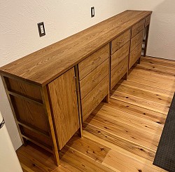 キッチンバックカウンター　ホワイトオーク材　一部合板　¥500,000〜　W2650mm